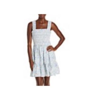 AQUA smocked floral print dress